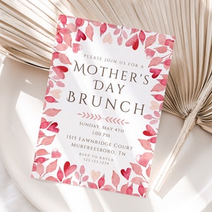 Mother&#39;s Day Invitation, Mother&#39;s Day Brunch Invitation, Mother&#39;s Day Brunch Invite, Mother&#39;s Day Invite, Brunch Invitation, Canva Template