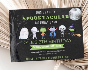 Halloween Invitation, Halloween Birthday Invitation, Halloween Party Invitation, Monster Mash Invitation, Monster Party, Costume Party