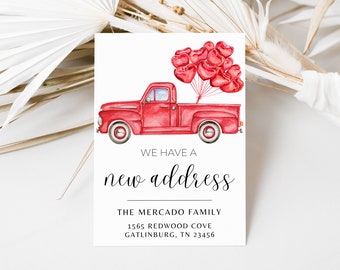 We've Moved Announcement, Valentine's Moving Card, We are Moving, Holiday Move, Change of Address, New Home Announcement, Valentine's Move