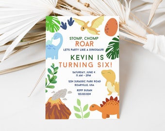 Dinosaur Invite | Dinosaur Party | Dinosaur Birthday | Dinosaur Invitation | Printable Invitation | Dino Invitation, Birthday Evite