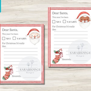 Brief aan de Kerstman, Kerstmanbrief, Brief aan de Kerstman, Kinderenbrief aan de Kerstman, Afdrukbare brief aan de Kerstman, Kerstverlanglijst, Santa Instant Download