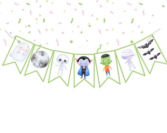 Halloween Party Banner, Halloween Party Decoration, Halloween Birthday Party Banner, Halloween Banner, Halloween Decor, Monster Banner