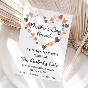Mother&#39;s Day Invitation, Mother&#39;s Day Brunch Invitation, Mother&#39;s Day Brunch Invite, Mother&#39;s Day Invite, Brunch Invitation, Canva Template
