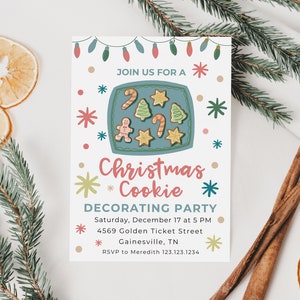 Cookie Exchange Invitation, Christmas Cookie Invitation, Holiday Party Invitation, Christmas Cookies Party Invitation, Cookie Exchange Party
