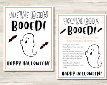 Halloween Game - We've Been Booed - You've Been Booed - Halloween Game - Booed Sign and Instructions - Printable - Instant Download