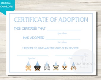 Adopt a Puppy Sign, Puppy Adoption Certificate, Puppy Birthday, Dog Animal Adoption, Stuffed Dog Adoption, Puppy Birthday Decor, Puppy Party