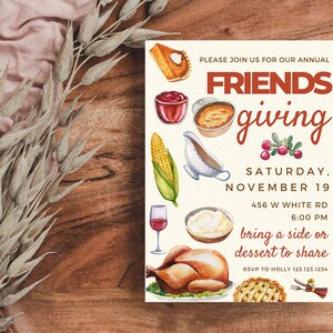 Thanksgiving Invitation, Friendsgiving Invitation, Thanksgiving Dinner Invitation, Thanksgiving Invite, Let&#39;s Gather, Friendsgiving Dinner