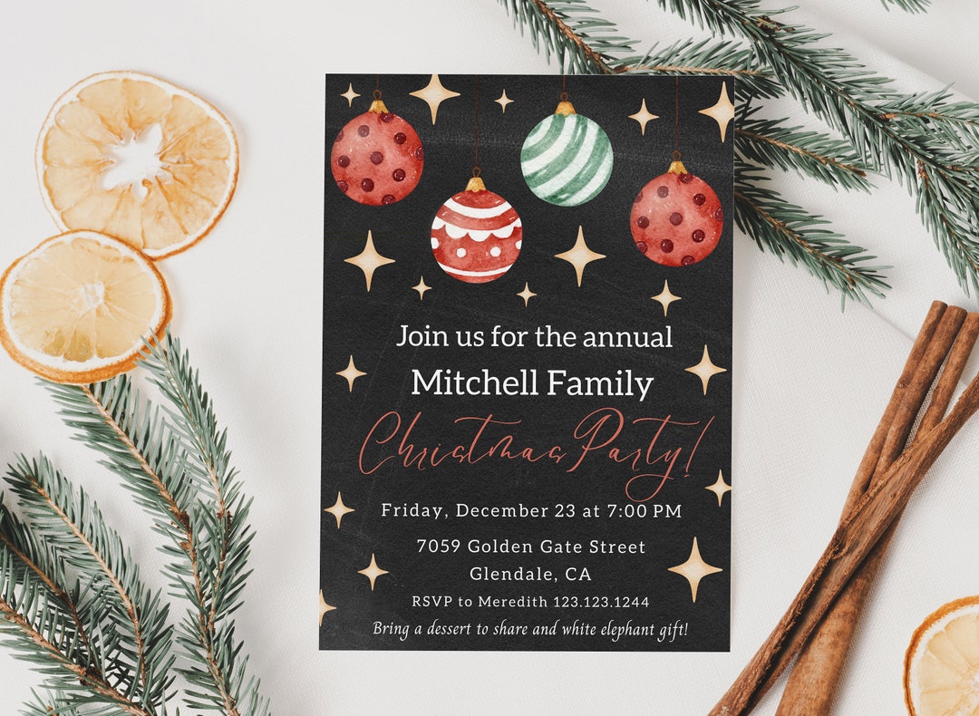 Christmas Party Invitation Ornament Invitation Holiday Party - Etsy