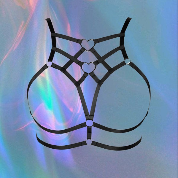 Plus Satin Harness , Heart O Ring , Plus size lingerie , stripper outfits