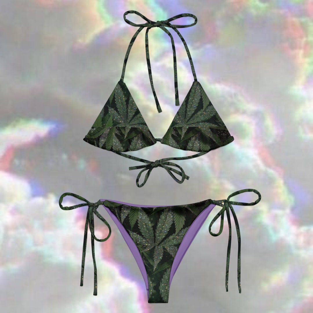 Diamond Dusted Mary Bikini Weed Stripper Dancer Outfit