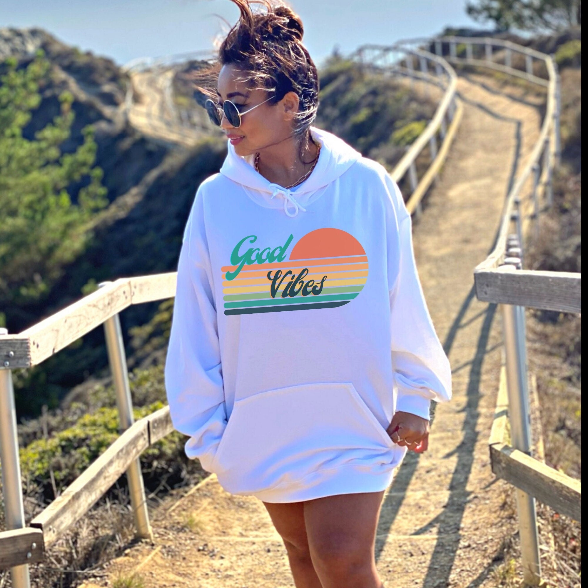 Good vibes sweatshirt best sale rainbow