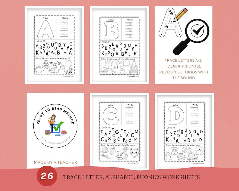 Printable Alphabet Letter Sounds Worksheets - 26 Pages, Preschool ...
