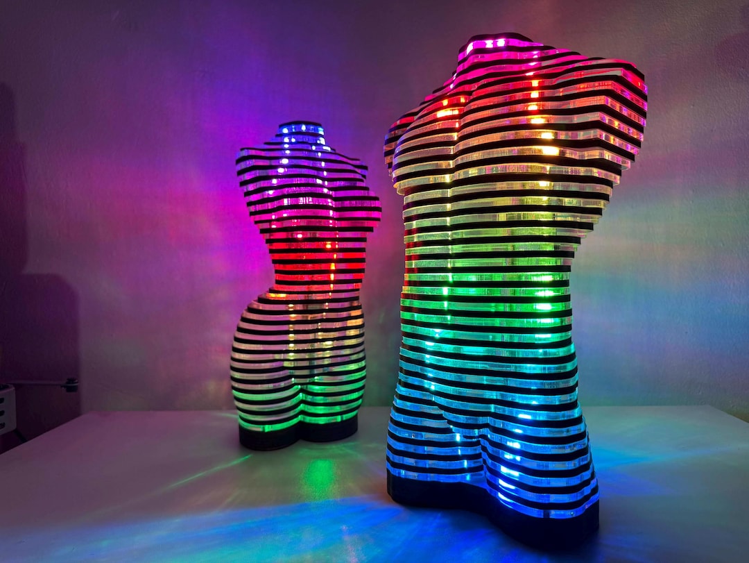 Human Shape Led Handmade Layered Male Torso LED Lamp | Parametric 3D Sculptural ...
