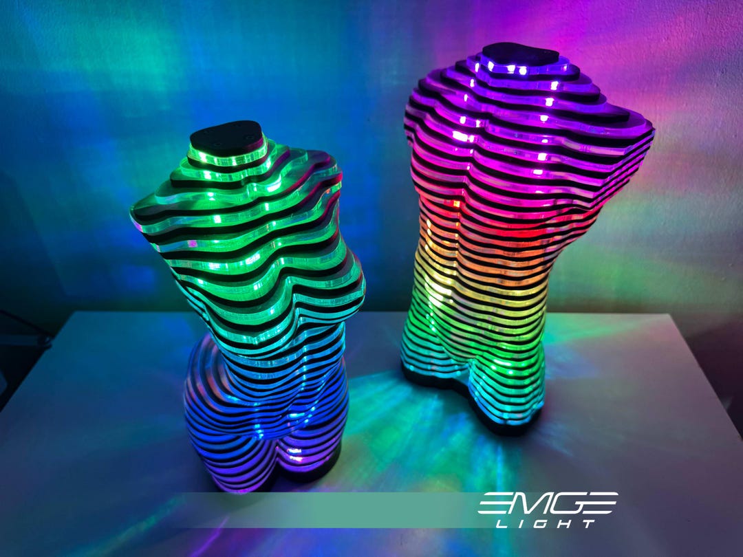 Lumina Diva Female Body Sculpture Lamp | Modern LED Art Object, RGB ...