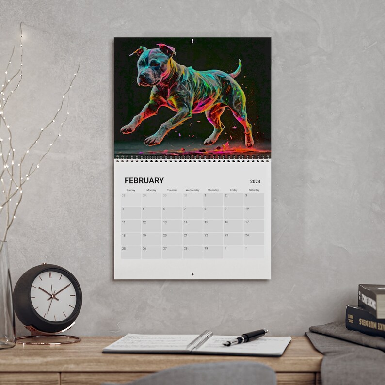 Dazzle With Pitbull Holographic 2024 Calendar Large Images Etsy UK