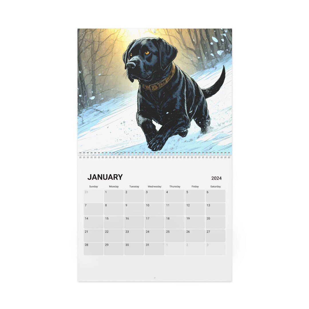 Lab Love Our Sturdy Black Labrador Calendar 2024 Quality Etsy