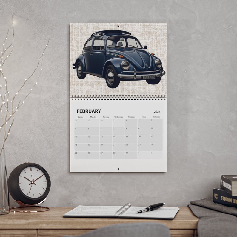 VW Beetle Vintage Retro VW Calendar 2025 Quality Paper Etsy