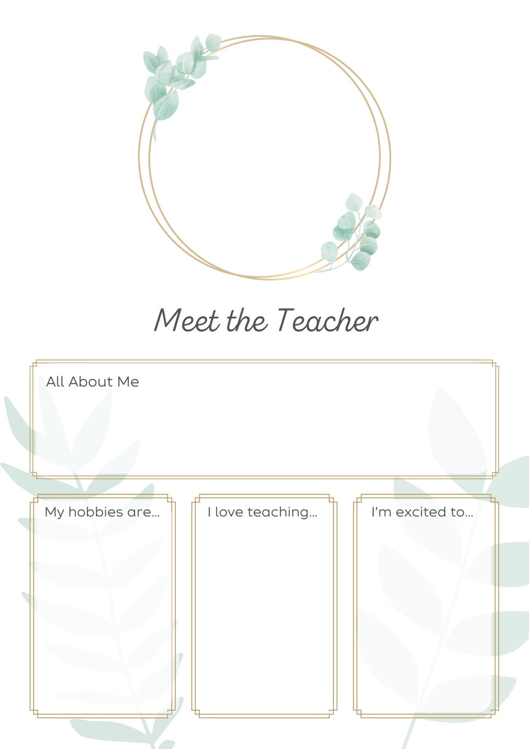 Meet the Teacher Printable Editable Template for Canva - Etsy