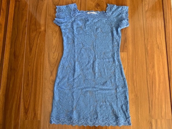 Y2K Victoria’s Secret Lace Blue Mini Dress Vintage - image 8