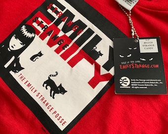 Rare NOS Emily The Strange Red Shirt Size Small