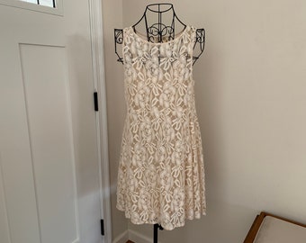 VINTAGE Free People Y2K Cream Lace Babydoll Size Small