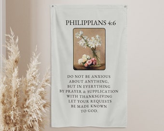 College Apartment Scripture Tapestry Decor for Living Room Bible Verse Banner Christian Boy Graduation Gift for Teen Girl Room Wall Art