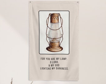College Apartment Scripture Tapestry Decor for Living Room Bible Verse Banner Christian Boy Graduation Gift for Teen Girl Room Wall Art