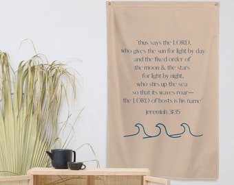 Jeremiah 31 Bible Verse Wall Banner, Christian Bible Verse Wall Decor Flag, Scripture Wall Decor, Bible Verse Sign, Christian Wall Art
