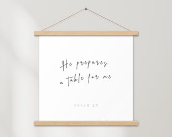 Psalm 23 Bible Verse Hanging Sign, Religious Home Decor, Scripture Banner, Christian Poster, Psalm 23 Wall Art, Housewarming Gift