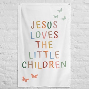 Scripture Banner for Kids Room, Bible Verse Wall Art, Christian Tapestry, Children’s Scripture Sign, Bible Verse Wall Art for Girls Room