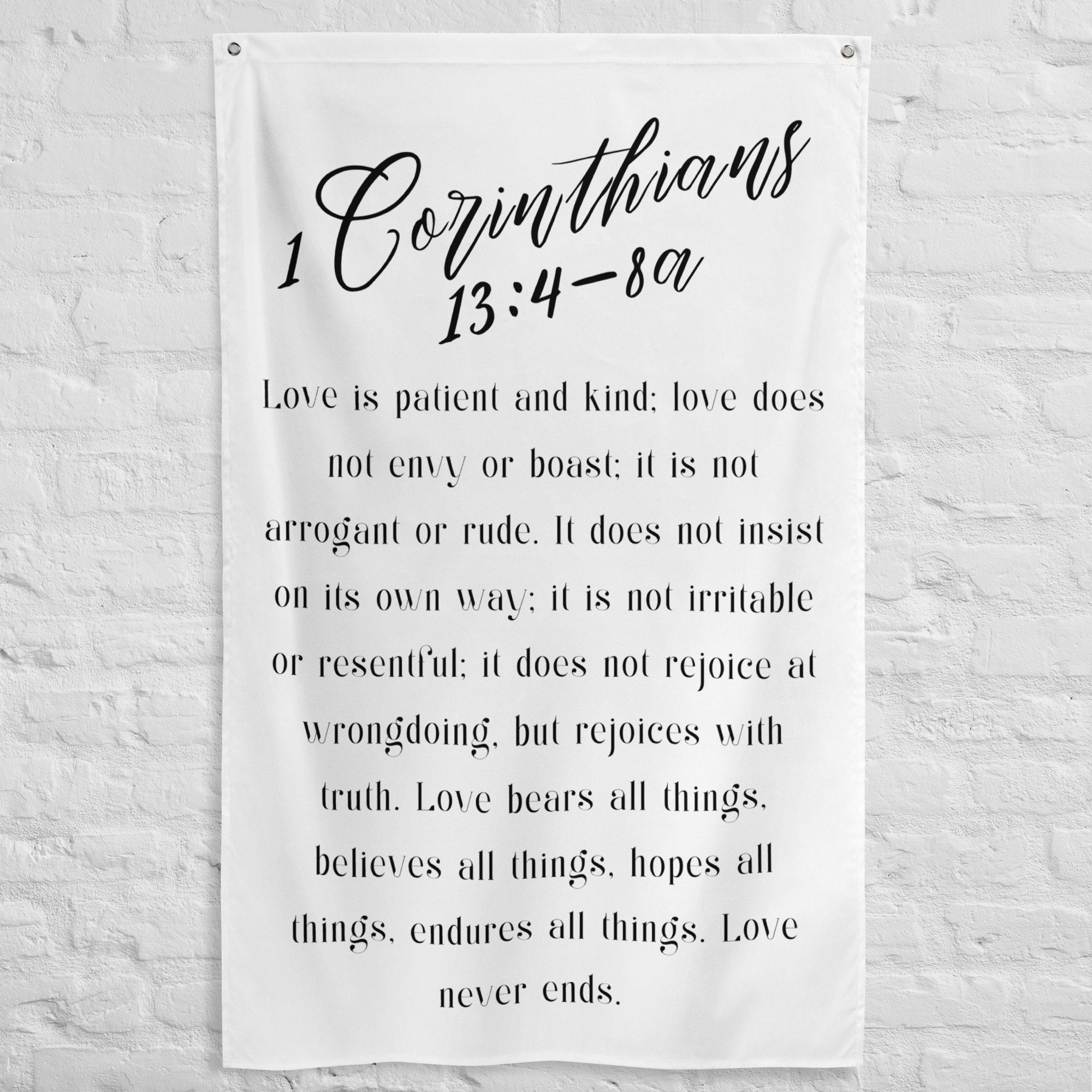 1 Corinthians 13 Wall Banner, Christian Bible Verse Wall Decor Flag ...