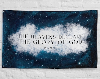Psalm 19 Bible Verse Banner, Christian Scripture Wall Hanging, Scripture Cloth Wall Art Flag, Scripture Tapestry, Verse Banner