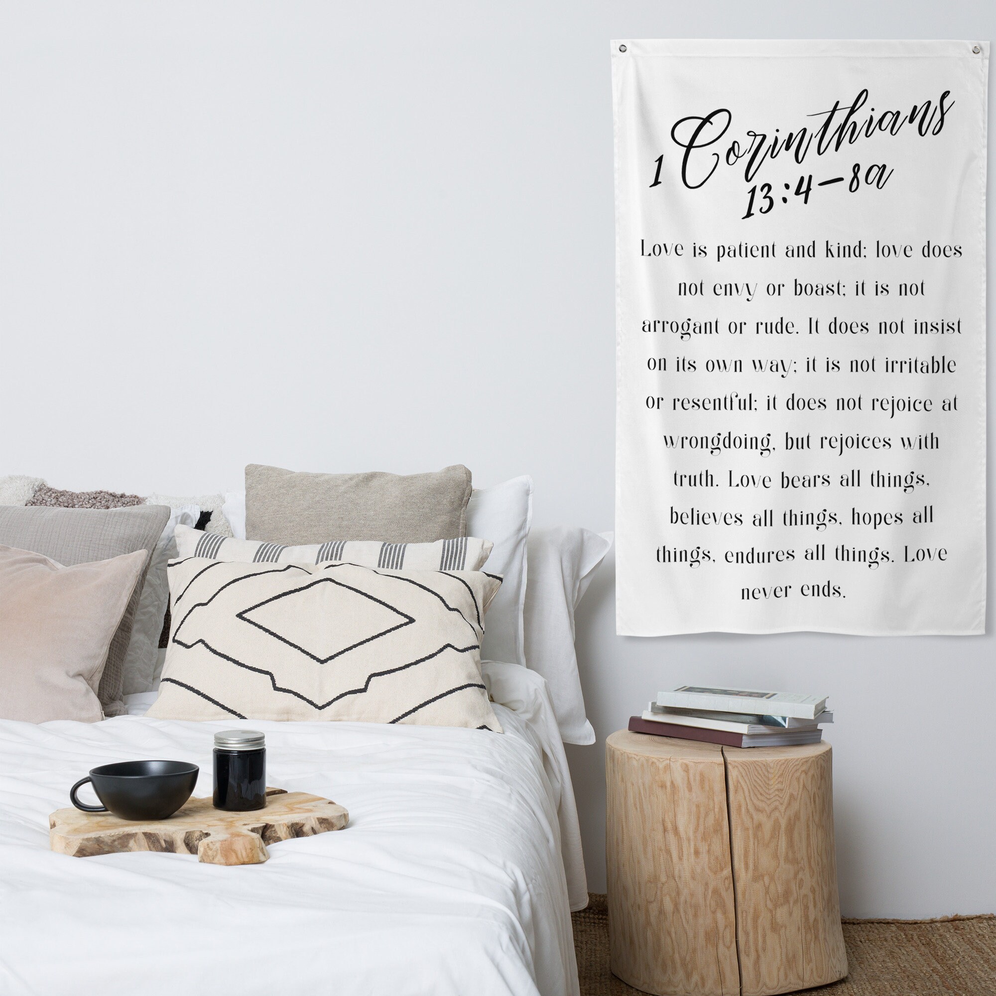 1 Corinthians 13 Wall Banner, Christian Bible Verse Wall Decor Flag ...