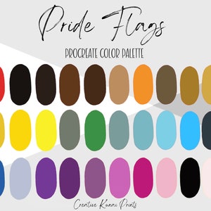 Pride Flags Procreate Palette | Rainbow Pride Color Swatches | Instant Download