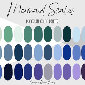 Mermaid Scales Procreate Color Palette | Sea Color Swatches | Easy Instant Download