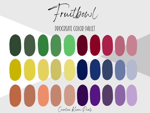 Fruit Bowl Procreate Palette Rainbow Color Swatches - Etsy