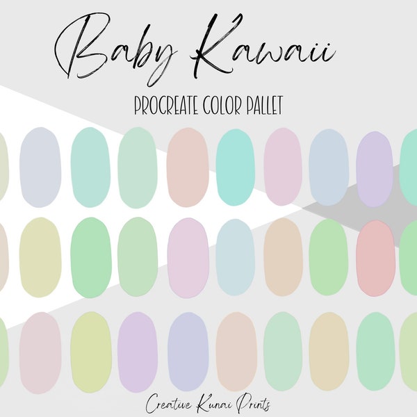 Light Easter Procreate Palette |  Baby Kawaii Color Swatches | Instant Download