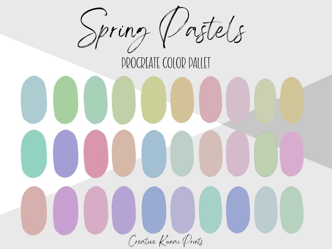 Spring Pastel Procreate Palette Spring Color Swatches - Etsy