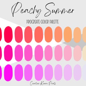 Bright Peach Procreate Color Palette |  Peachy Summer Color Swatches | Easy Instant Download