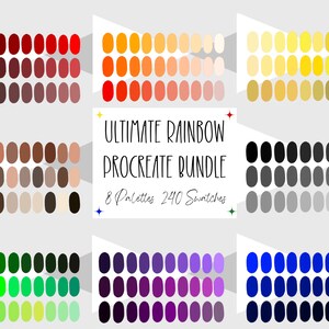 Rainbow Procreate Palette Bundle |  Kawaii Color Swatches | Instant Download  | Procreate Palette Bundle