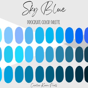 Sky Blue Procreate Palette |  Blue Color Swatches | Instant Download