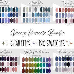 Dreary Procreate Palette |  Dark and Cool Color Swatches | Instant Download | Palette Bundle
