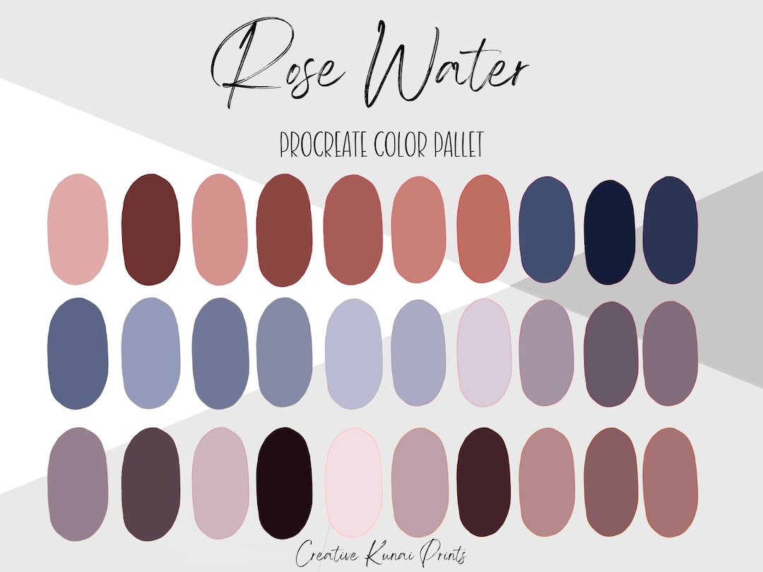 Rose Water Procreate Palette Floral Color Swatches Instant Download - Etsy