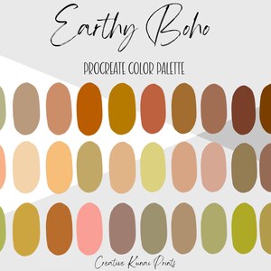 Earthy Boho Procreate Color Palette | Boho Color Swatches | Easy Instant Download