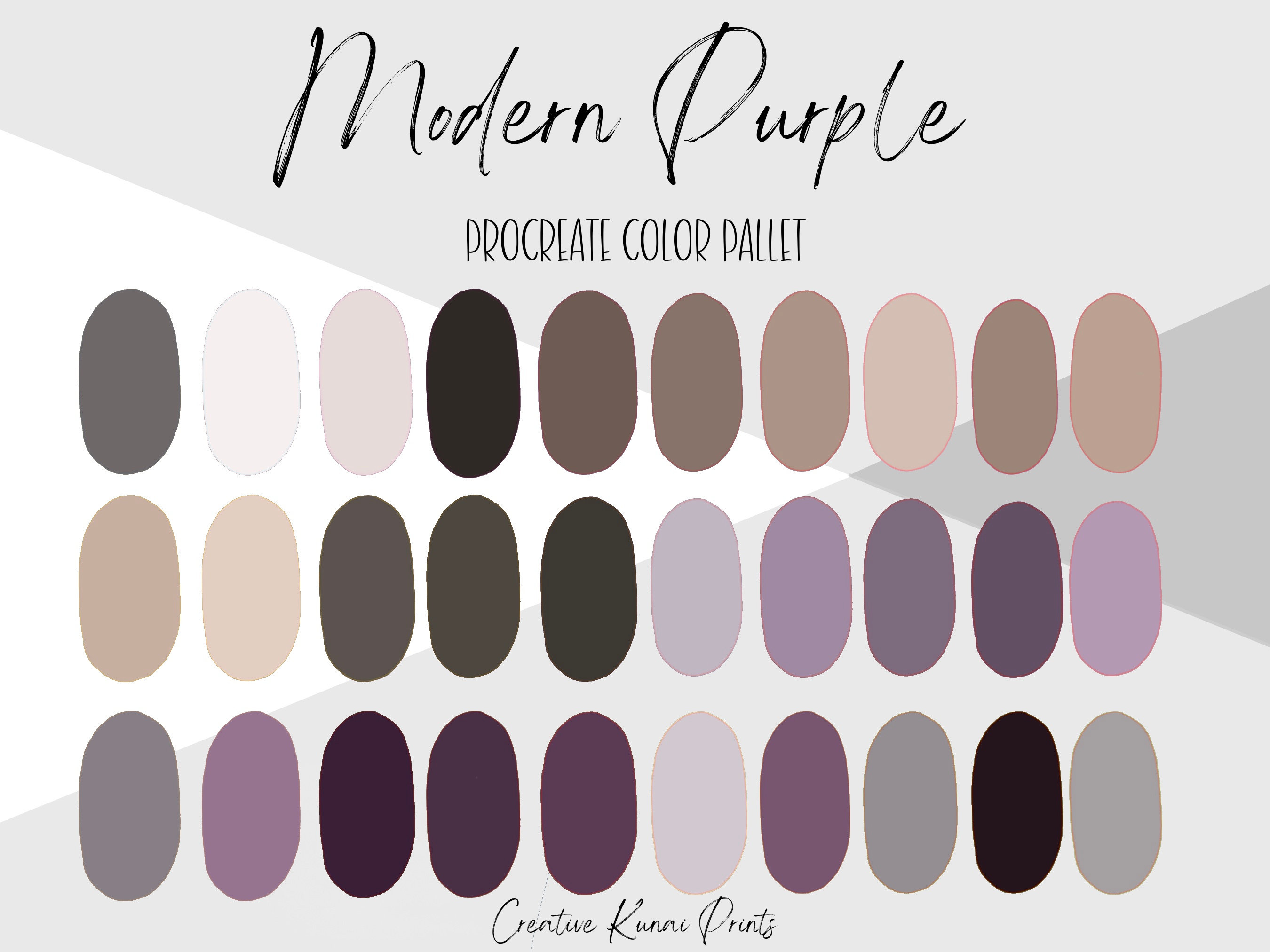 Modern Purple Procreate Palette Purple Tone Color Swatches - Etsy