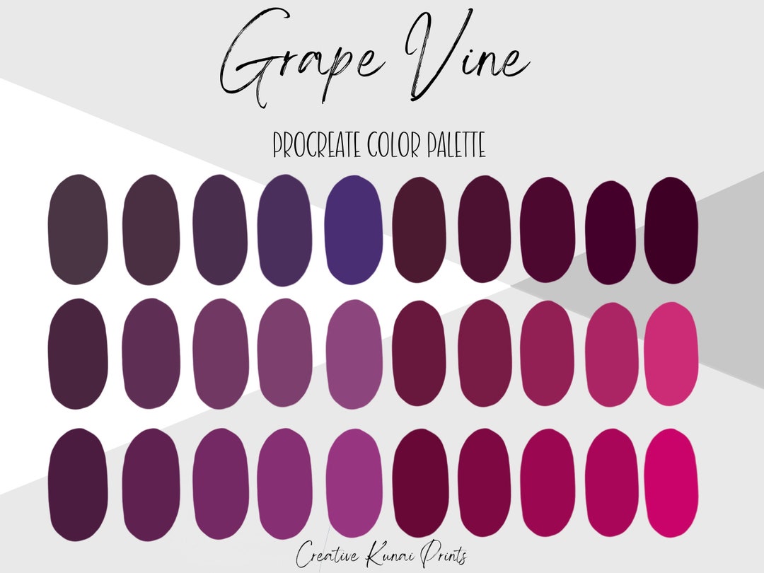Grape Vines Procreate Palette Purple Color Swatches Instant Download - Etsy