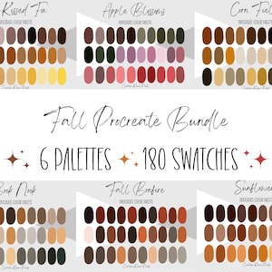 Fall Procreate Palette |  Fall Color Swatches | Instant Download | Palette Bundle