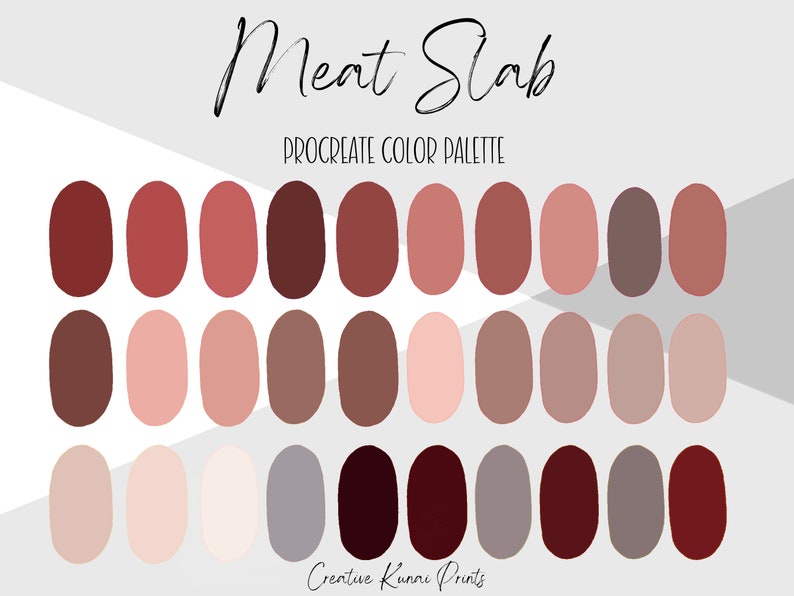 Meat Slab Procreate Palette Flesh Color Swatches Instant Download - Etsy
