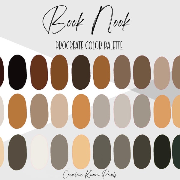 Book Nook Procreate Palette | Fall Color Swatches | Instant Download