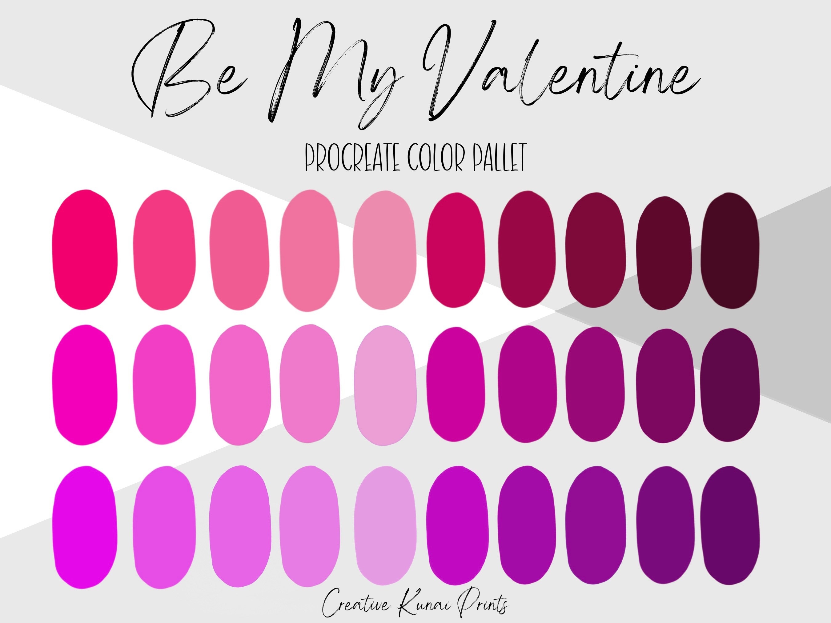 Valentine Procreate Palette Pink Barbie Color Swatches Instant Download - Etsy